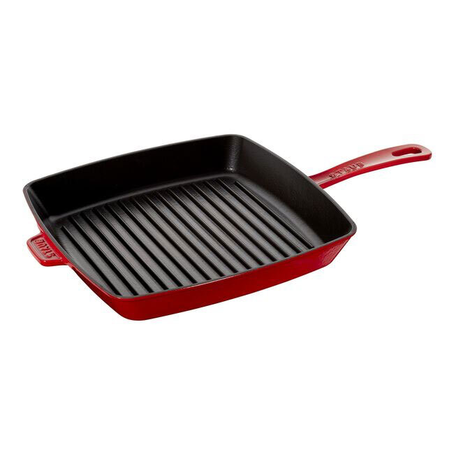 Staub Cast Iron 12” Square, Grill Pan | Cherry