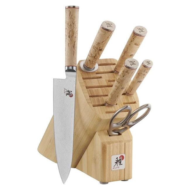 Miyabi Birchwood SG2 7-pc, Knife Block Set | Brown