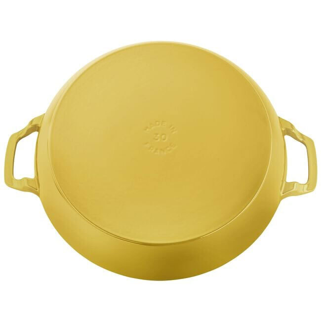 Staub Cast Iron 3.5 Qt. Braiser with Glass Lid | Citron	- bottom