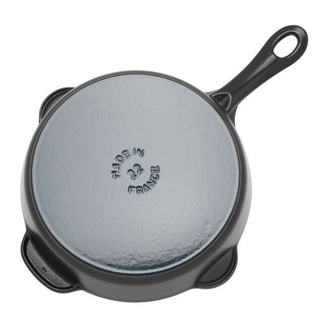 Staub Cast Iron  8.5-inch, Traditional Deep Skillet | Black Matte bottom