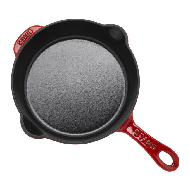 Staub Cast Iron  8.5-inch, Traditional Deep Skillet | Cherry	