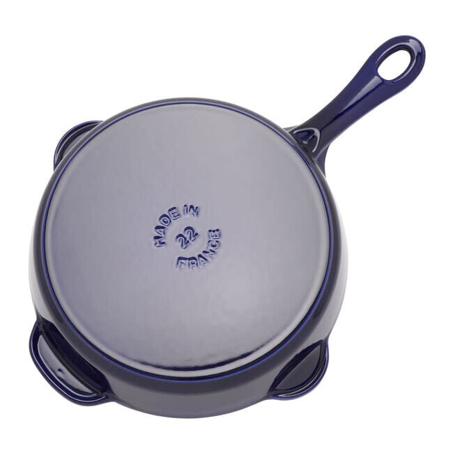 Staub Cast Iron 8.5-inch, Traditional Deep Skillet | Dark Blue - bottom