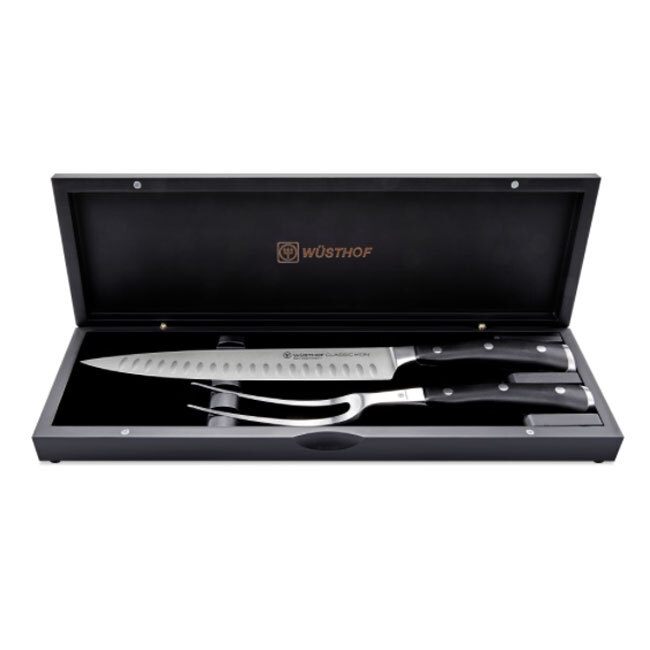 Product Wüsthof Classic Ikon 2-Piece Carving Set in Black Chest