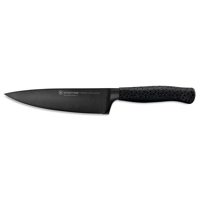 Wusthof Performer 6 inch Chef's Knife Black DLC Blade, Black Honeycomb  Synthetic Handle