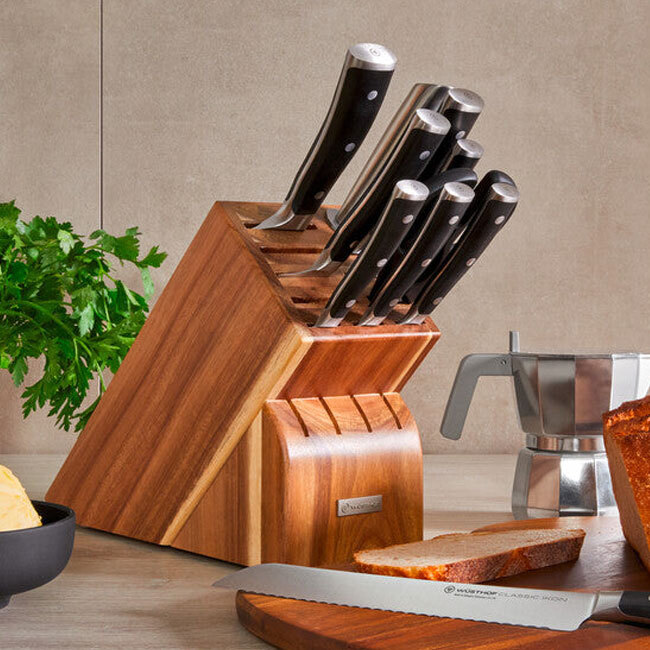 Wüsthof Classic IKON 11-Piece Knife Block Set, Acacia