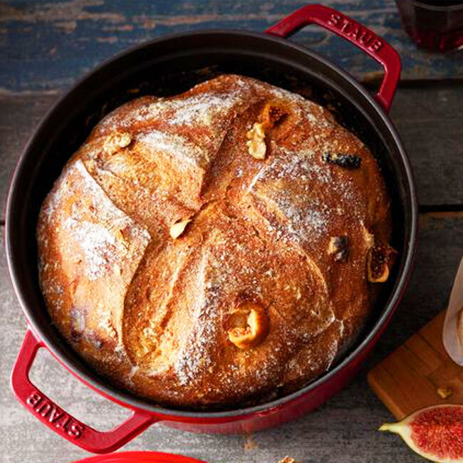 Staub Cast Iron Round 4 Qt Cocotte | Cherry Red - in use