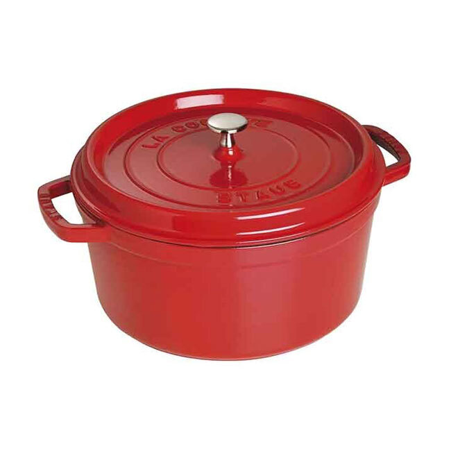 Staub Cast Iron 7 Qt. Round Cocotte - Cherry Red