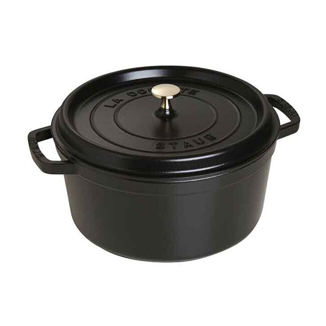 Staub Cast Iron 7 Qt. Round Cocotte - Black Matte