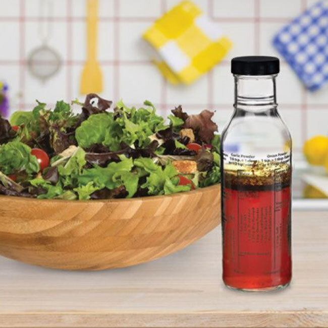 HIC | Kolder's Salad Dressing Mixer Bottle in use