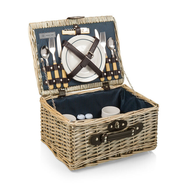 Picnic Time Catalina Picnic Basket | Navy Blue (Dahlia Collection)