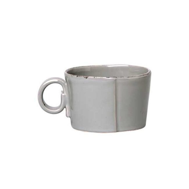 Vietri Lastra Espresso Cup & Saucer - Light Gray