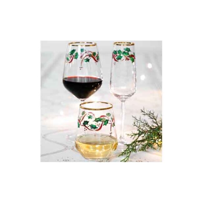 Vietri Holly Wine Glass 1