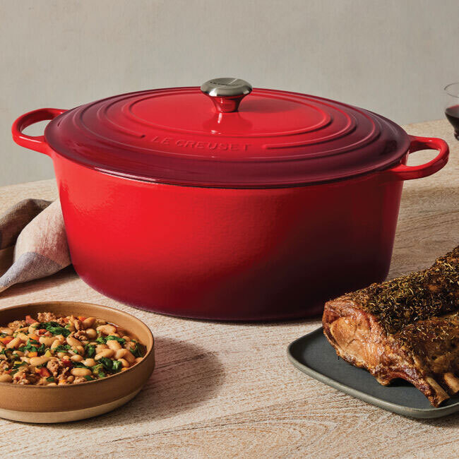 Le Creuset Signature 15.5 Qt Oval Dutch Oven | Goose Pot - Cerise Red