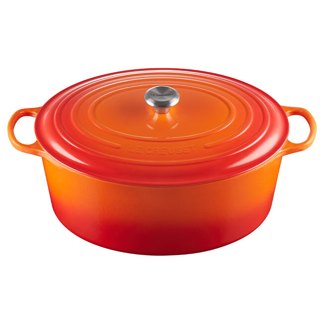 Le Creuset Signature 15.5 Qt Oval Dutch Oven | Goose Pot - Flame