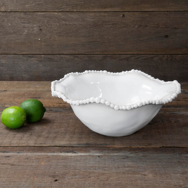 Beatriz Ball VIDA Alegria Melamine Medium Bowl | White with limes