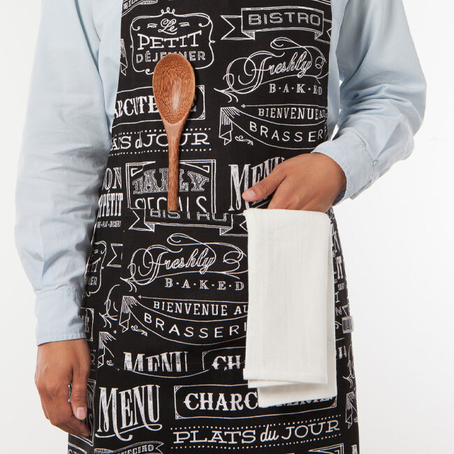 Now Designs Chalkboard Cotton Chef's Apron on man