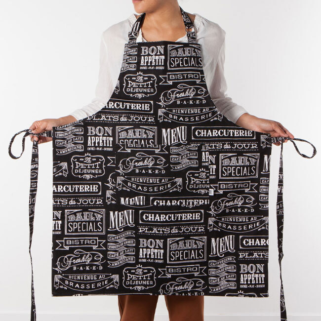 Now Designs Chalkboard Cotton Chef's Apron - open