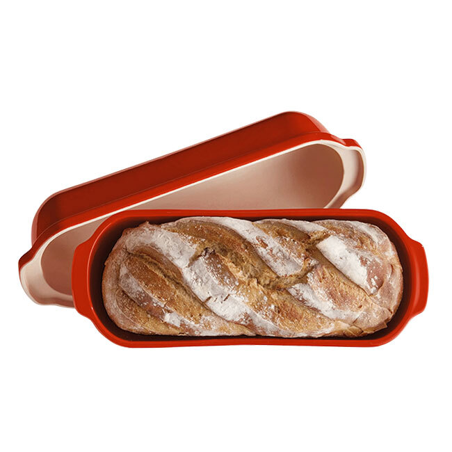 Emile Henry Pullman/Long Loaf Bread Baker - Burgundy