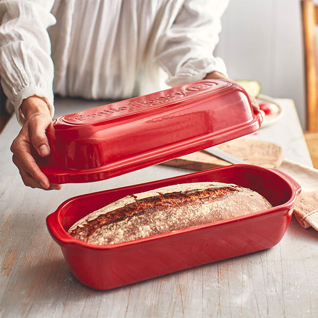 Emile Henry Pullman/Long Loaf Bread Baker - Burgundy