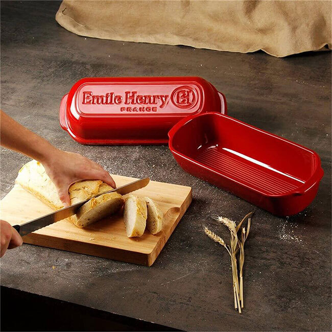 Emile Henry Pullman/Long Loaf Bread Baker - Burgundy