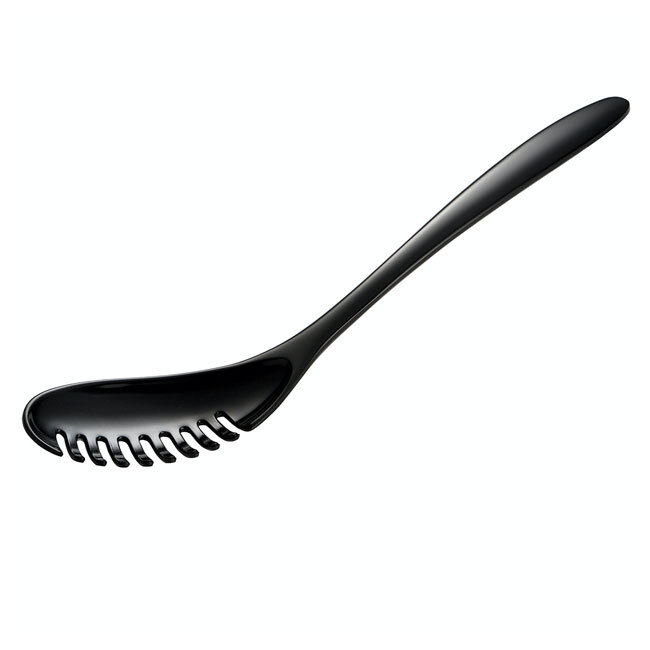 Gourmac Melamine Pasta Spoon, 12.5” - black