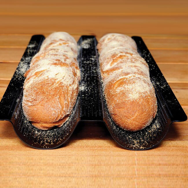 Mrs. Anderson's Baking Non Stick Double Baguette Pan with bread