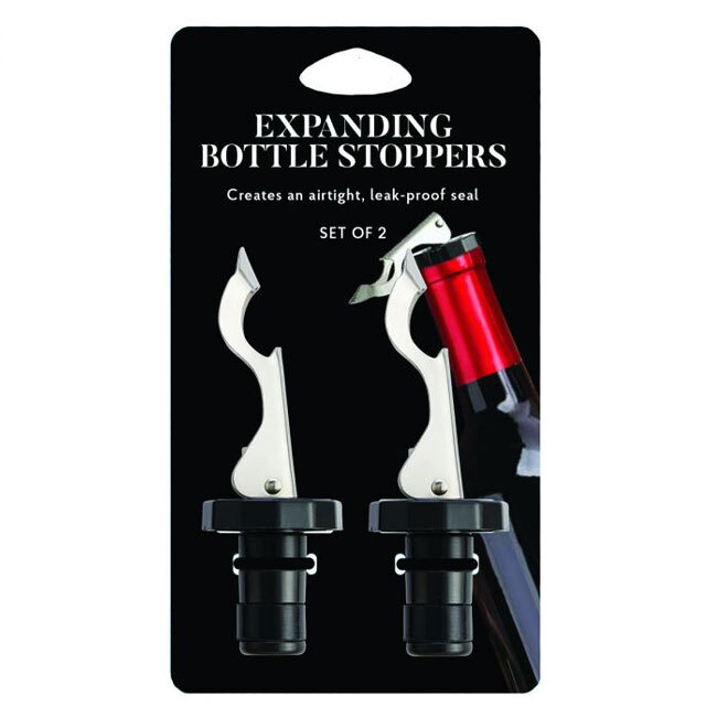 HIC | Bar Expanding Bottle Stoppers | Set of 2 - package