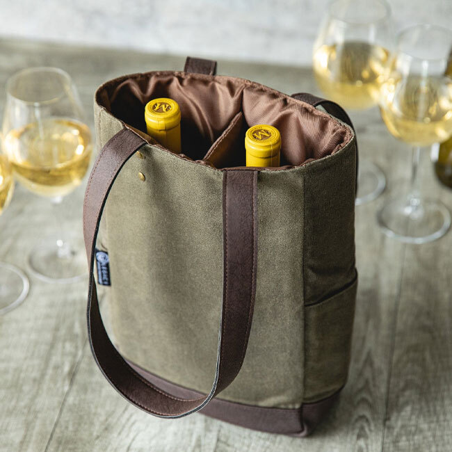 Legacy 2 Bottle Insulated Wine Bag | Khaki Green - lifestyle