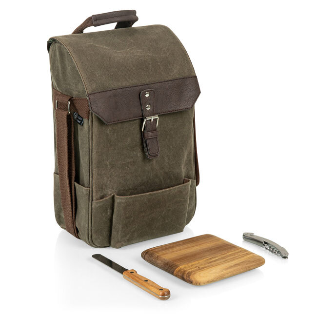 Legacy 2 Bottle Insulated Wine Bag with Cheese Board and Knife Set