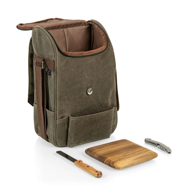 Legacy 2 Bottle Insulated Wine Bag with Cheese Board and Knife Set