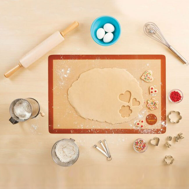 Mrs. Anderson's Baking Non-Stick Silicone Full-Size Pastry Rolling and Baking Mat in use