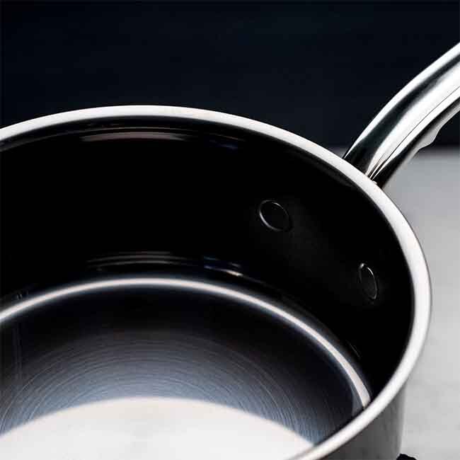 Hestan NanoBond Titanium Stainless Steel Saucepan with Lid, Stainless Steel, 3.0 Quart - Revets