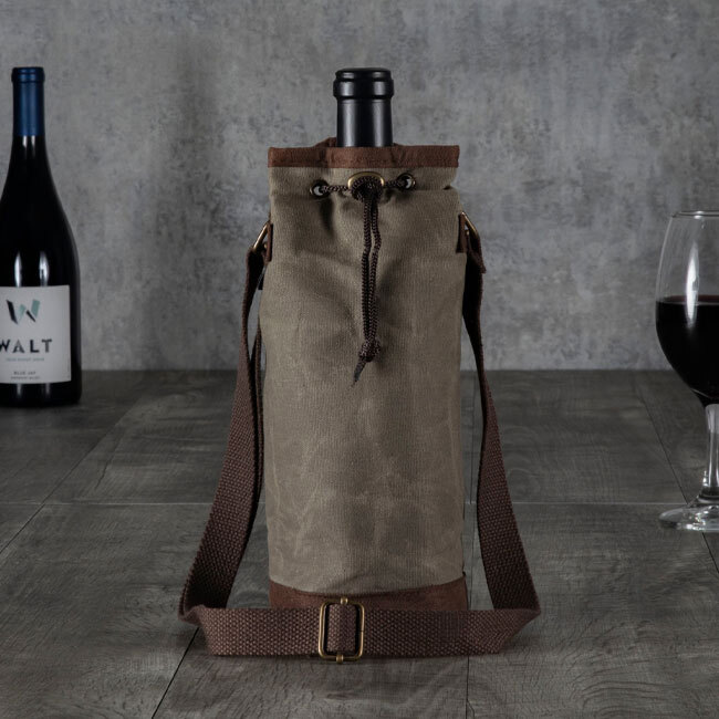 Legacy Distressed Waxed Canvas Wine Bag