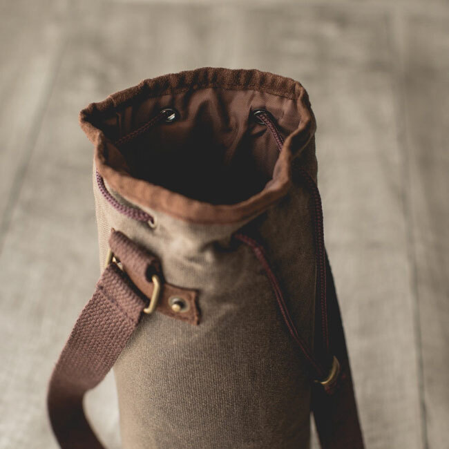 Legacy Distressed Waxed Canvas Wine Bag