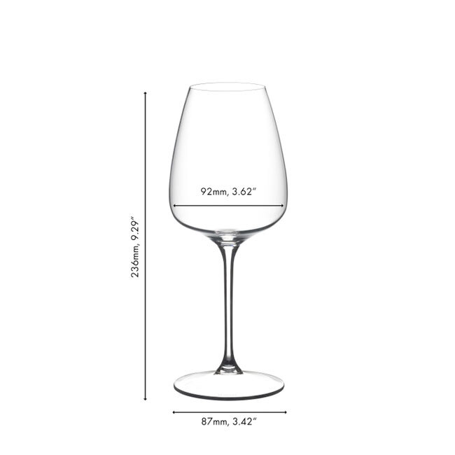 Riedel GRAPE@RIEDEL White Wine/Champagne Glass/Spritz Drinks Glass | Set of 2 - dimensions