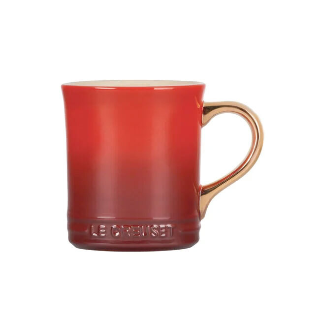 Le Creuset Vancouver Mug with Gold Handle - cerise