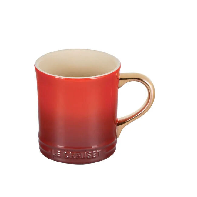 Le Creuset Vancouver Mug with Gold Handle - cerise