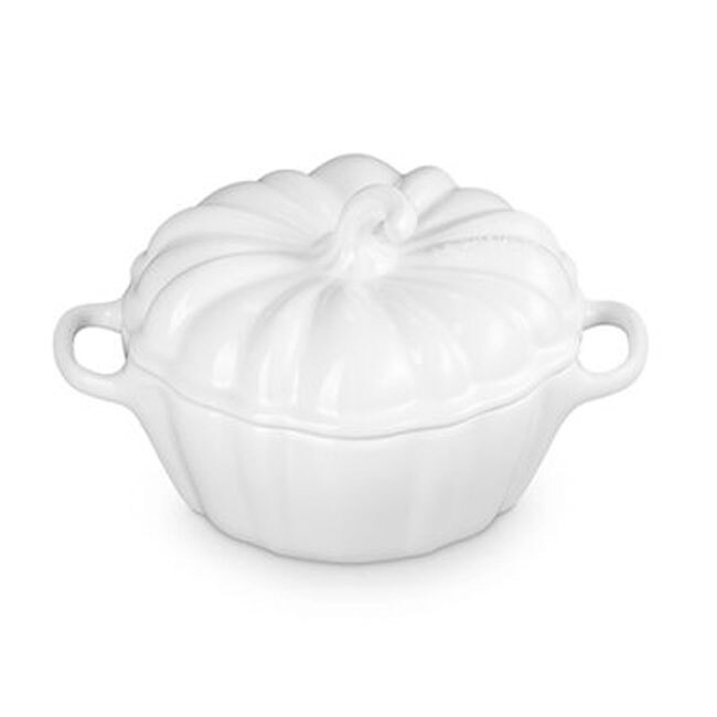 Le Creuset Stoneware Figural Pumpkin Petite Cocotte | White