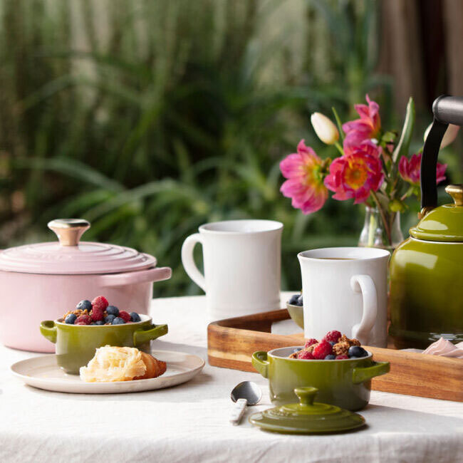 Le Creuset Mini 8 oz. Round Cocotte | Olive - lifestyle