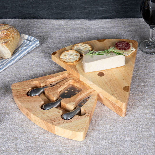 Picnic Time Toscana Original Swiss Cheese Cutting Board & Tools Set