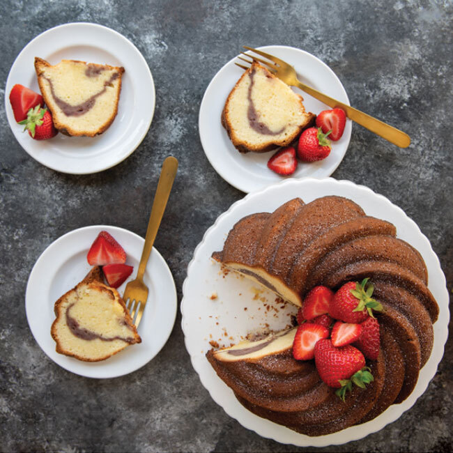 Nordic Ware Swirl Bundt® Pan | Gold - cake