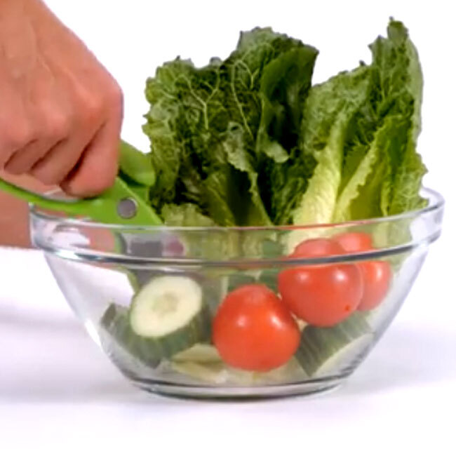 Trudeau Toss & Chop Salad Shears in use