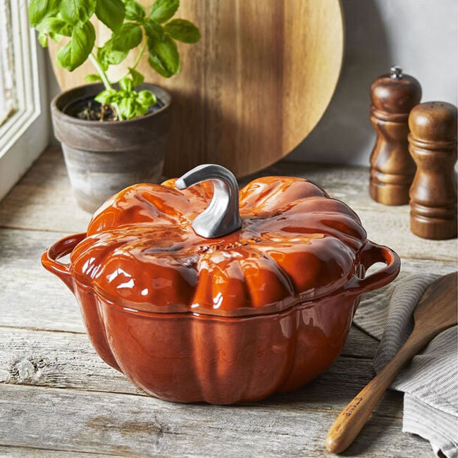 Staub Cast Iron 3.5 Qt Pumpkin Cocotte - lifestyle