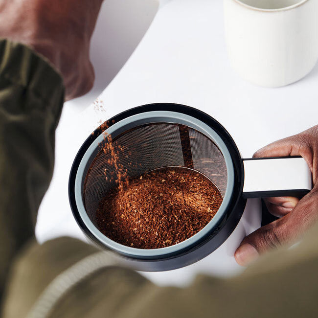 Able Brewing BASKET Filter - detail with coffee