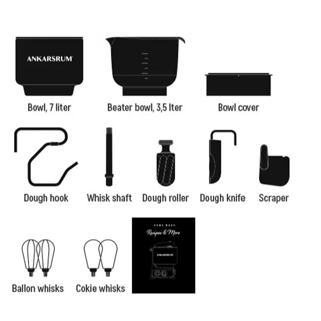Ankarsrum Assistent Original® Mixer - standard attachments