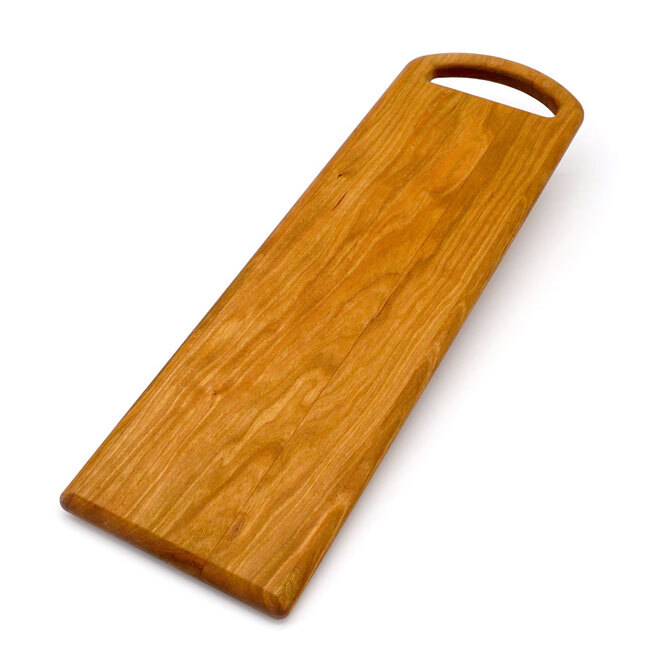 J.K. Adams Cherry Serving Board with Oval Handle | 20” x 6” Bristol - oblique