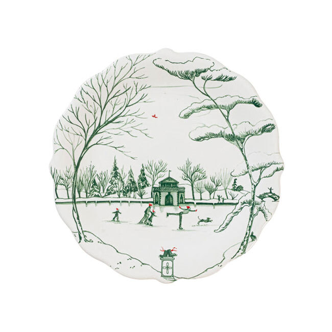 Juliska Country Estate Winter Frolic Party Plate Assorted Set of 4 | Evergreen