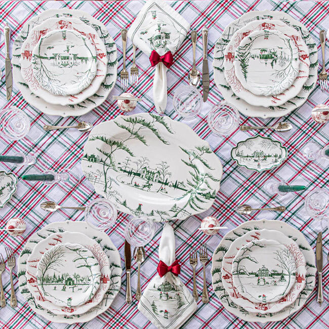 Juliska Country Estate Winter Frolic Party Plate Assorted Set of 4 | Evergreen