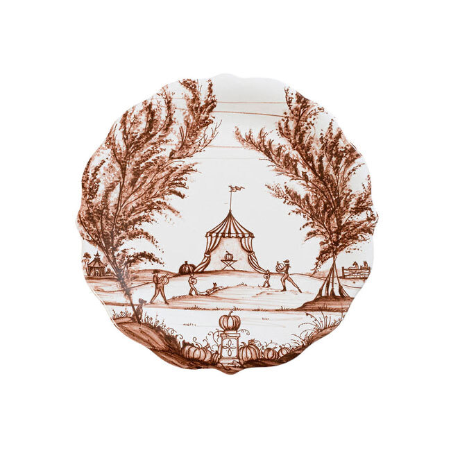 Juliska Country Estate Harvest Party Plate Assorted Set of 4 | Sepia Brown