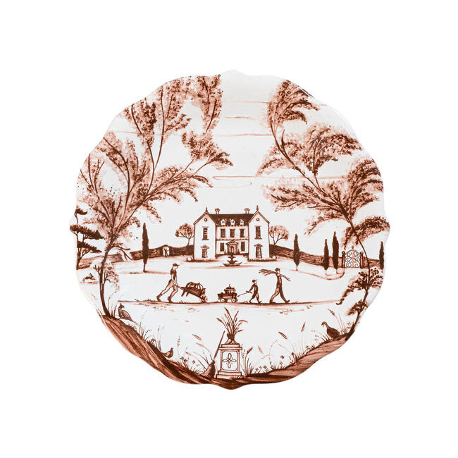 Juliska Country Estate Harvest Party Plate Assorted Set of 4 | Sepia Brown